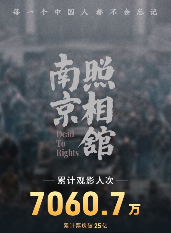 赢正通 超25亿！《南京照相馆》票房再创新高