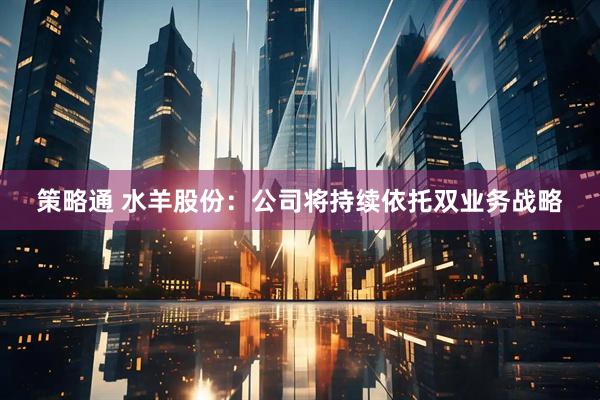 策略通 水羊股份：公司将持续依托双业务战略