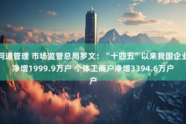 问道管理 市场监管总局罗文：“十四五”以来我国企业净增1999.9万户 个体工商户净增3394.6万户